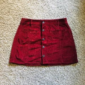 Gorgeous Red Corduroy Skirt
